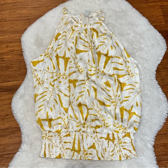 Joie Women's Boho Palm Leaf Print Silky Blouse Size Medium - Picture 2 of 6